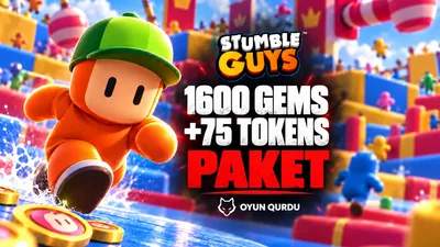 Stumble Guys - 1600 Gems + 75 Tokens